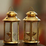 White Whale Metallic India Brass Lantern Akhand Diya