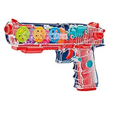 White Whale Concept Musical Transparent Glow Gear Gun with 3D Lights and Music Pretend Play Toy Gun for 2 to 5 Year Kids Baby Toy, Multi Color (Transparent Gun-Assorted)