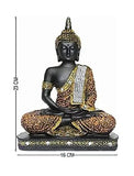 White Whale Resin Meditating Samadhi Buddha Statue Home Decor (Brown, Black, Standard)