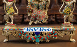 White Whale Brass Madhuram Anuraga Radha Krishna on a Swing - Spectacular Idol Made in Coimbatore and Embellished in Mysore | Best for Temple, Gifting