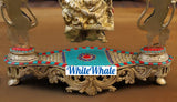 White Whale Brass Madhuram Anuraga Radha Krishna on a Swing - Spectacular Idol Made in Coimbatore and Embellished in Mysore | Best for Temple, Gifting