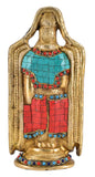 White Whale Lord Tirupati Balaji/Sri Venkateswara Brass Statue With Multicolor Stone Work Religious Strength God Sculpture Idol