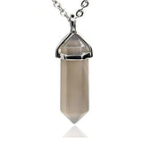 White Whale Natural Healing Reiki Point Chakra Cut Gemstone Pendant Necklace Gift