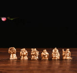 Brass Laughing Buddha Figurines Lucky Happy Buddha Statue-2'' Set of 6 Gift