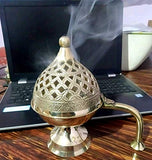White Whale Decor Purifying Brass Dhuna Loban Burner Dhooni Dhoop Dani Dhuni