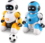 White Whale Remote Control Soccer Robot Toy with USB Charging and Multifuctional Remote