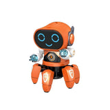 White Whale Octopus Shape Electric Robot Colorful Music Flashing Lights Dance Toy for Kids