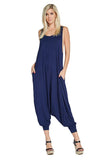 Whitewhale Women's Solid Harem Pant Sleeveless Pocket Harem Pant Jumpsuit
