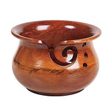 White Whale Curvy Handmade Wooden Yarn Bowl, Mango Wood - Perfect For Mother's Day!  4 inch x 6 inch