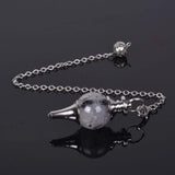 White Whale Healing Crystal Gemstone Dowsing 40mm Crystal Healing Chakra Reiki Point Pendulum