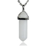 White Whale Natural Healing Reiki Point Chakra Cut Gemstone Pendant Necklace Gift