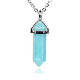 White Whale Natural Healing Reiki Point Chakra Cut Gemstone Pendant Necklace Gift
