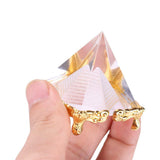 White Whale 2.3 inches Feng Shui Vastu Crystal Pyramid with Golden Legs (2.3 inches) Decoration & Gifts