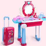 White Whale Deluxe Beauty Makeup Kit for Doll Girls Cosmetic Make Up Kit Table Portable Trolley Pretend Play Set Toy with Make up Accessories for Kids(Made in India )