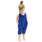 Whitewhale Baby Summer Jumpsuits for Girls Kids Cute Backless Harem Strap Romper Jumpsuit Toddler Pants