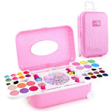 White Whale 2 in 1 Cosmetic Makeup Palette and Nail Art Kit for Kids with Portable Trolley Bag | Pretend Play Toy for Girls -Plastic , Multicolor