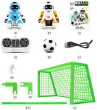 White Whale Remote Control Soccer Robot Toy with USB Charging and Multifuctional Remote