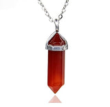 White Whale Natural Healing Reiki Point Chakra Cut Gemstone Pendant Necklace Gift