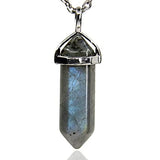 White Whale Natural Healing Reiki Point Chakra Cut Gemstone Pendant Necklace Gift
