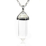 White Whale Natural Healing Reiki Point Chakra Cut Gemstone Pendant Necklace Gift