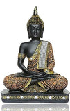 White Whale Resin Meditating Samadhi Buddha Statue Home Decor (Brown, Black, Standard)