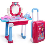White Whale Deluxe Beauty Makeup Kit for Doll Girls Cosmetic Make Up Kit Table Portable Trolley Pretend Play Set Toy with Make up Accessories for Kids(Made in India )