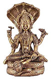 White Whale Hinduism Lord Vishnu Standing Religious Brass Statue for Puja Mandir