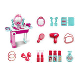 White Whale Deluxe Beauty Makeup Kit for Doll Girls Cosmetic Make Up Kit Table Portable Trolley Pretend Play Set Toy with Make up Accessories for Kids(Made in India )