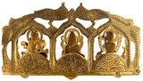 White Whale Metal Laxmi Saraswati Idol Decorative Murti Peacock Frame Metal Statue For Pooja & Your Home, Office, Decorative Showpiece Figurines, Corporate Gift, Golden