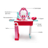 White Whale Deluxe Beauty Makeup Kit for Doll Girls Cosmetic Make Up Kit Table Portable Trolley Pretend Play Set Toy with Make up Accessories for Kids(Made in India )