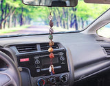 White Whale Bundle - 2 Items 7 Chakra Car Hanging Ornament Reiki Healing Crystals Tassel Window Home Wall Hanging Ornament + 7 Chakra Healing Crystals Yoga Beads Braided Rope Bracelet