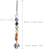 White Whale Bundle - 2 Items 7 Chakra Car Hanging Ornament Reiki Healing Crystals Tassel Window Home Wall Hanging Ornament + 7 Chakra Healing Crystals Yoga Beads Braided Rope Bracelet