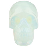 White Whale Healing Crystal Stone Opalite Human Reiki Skull Figurine Statue Sculptures