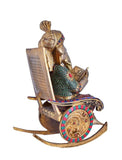 White Whale Ganesha Statue, Sitting Lord Ganesha Idol on Lotus, Ganapati, Vinayaka. Hindu Elephant God & Good Luck Gift for New Beginnings