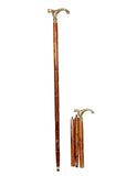 White Whale Jal Pari Walking Stick - Men Derby Canes and Wooden Walking Stick for Men and Women - 37" Brown Ebony Brass Handle in Golden Tone Natural Wood Unisex Cane