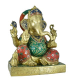 White Whale Ganesha Statue, Sitting Lord Ganesha Idol, Ganapati, Vinayaka. Hindu Elephant God & Good Luck Gift for New Beginnings