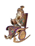 White Whale Ganesha Statue, Sitting Lord Ganesha Idol on Lotus, Ganapati, Vinayaka. Hindu Elephant God & Good Luck Gift for New Beginnings