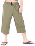 Whitewhale Men Cotton Casual Drawstring Loose Capri Yoga Pants Pyjamas