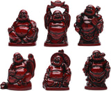 Brass Laughing Buddha Figurines Lucky Happy Buddha Statue-2'' Set of 6 Gift