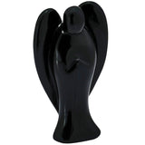 White Whale Black Obsidian Healing Crystal Gemstone Carved Pocket Crystal Guardian Angel Figurines