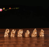 Brass Laughing Buddha Figurines Lucky Happy Buddha Statue-2'' Set of 6 Gift