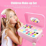 White Whale 2 in 1 Cosmetic Makeup Palette and Nail Art Kit for Kids with Portable Trolley Bag | Pretend Play Toy for Girls -Plastic , Multicolor