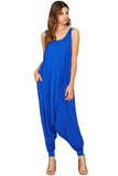 Whitewhale Women's Solid Harem Pant Sleeveless Pocket Harem Pant Jumpsuit