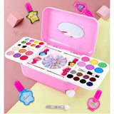 White Whale 2 in 1 Cosmetic Makeup Palette and Nail Art Kit for Kids with Portable Trolley Bag | Pretend Play Toy for Girls -Plastic , Multicolor