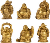 Brass Laughing Buddha Figurines Lucky Happy Buddha Statue-2'' Set of 6 Gift