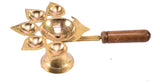 White Whale Brass Panchmukhi Deepak Oil Lamp Diya for Puja Home Temple - 5 Face For Puja