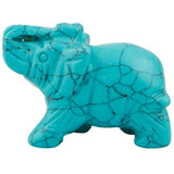 Whitewhale Healing Crystal Guardian Green Howlite Turquoise Elephant Pocket Stone Figurines Carved Gemstone