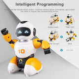 White Whale Remote Control Soccer Robot Toy with USB Charging and Multifuctional Remote