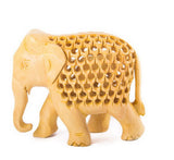 White Whale Wooden Jali Elephants with Baby Inside BABY Idol Feng Shui Good Luck Dignity worldwide Showpiece Gifts Set
