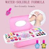 White Whale 2 in 1 Cosmetic Makeup Palette and Nail Art Kit for Kids with Portable Trolley Bag | Pretend Play Toy for Girls -Plastic , Multicolor